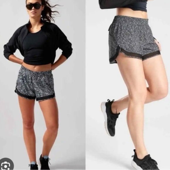 Athleta Printed Mesh Racer Run Short 4" - Picture 2 of 9